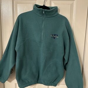 Teal Half-Zip Fleece Pullover